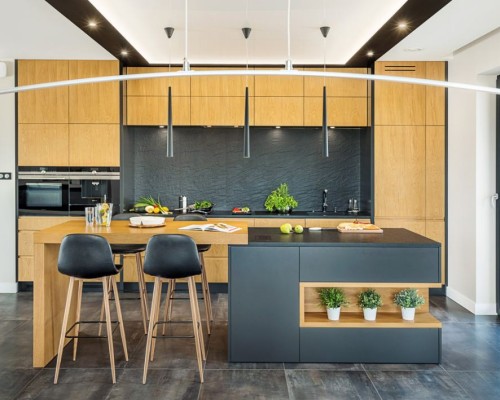 Tủ Bếp Màu Vân Gỗ