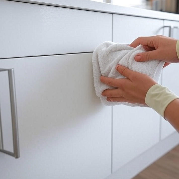 Vệ sinh tủ bếp gỗ công nghiệp đúng cách để duy trì độ bền