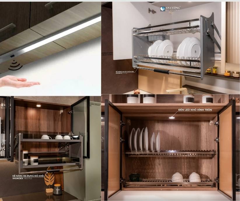 Các chức năng của tủ bếp trên giúp lưu trữ và tối ưu không gian