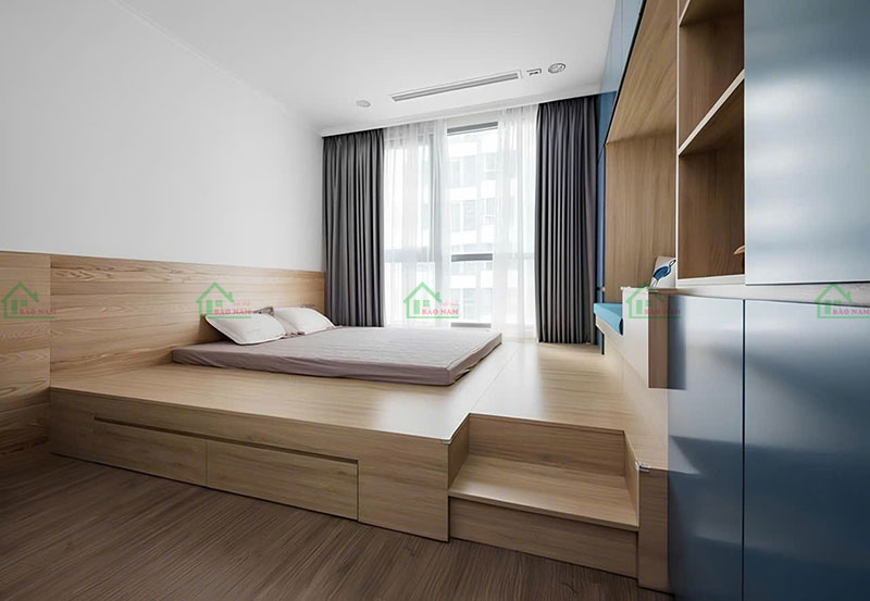 Giường bục đa năng có ngăn kéo lưu trữ thông minh