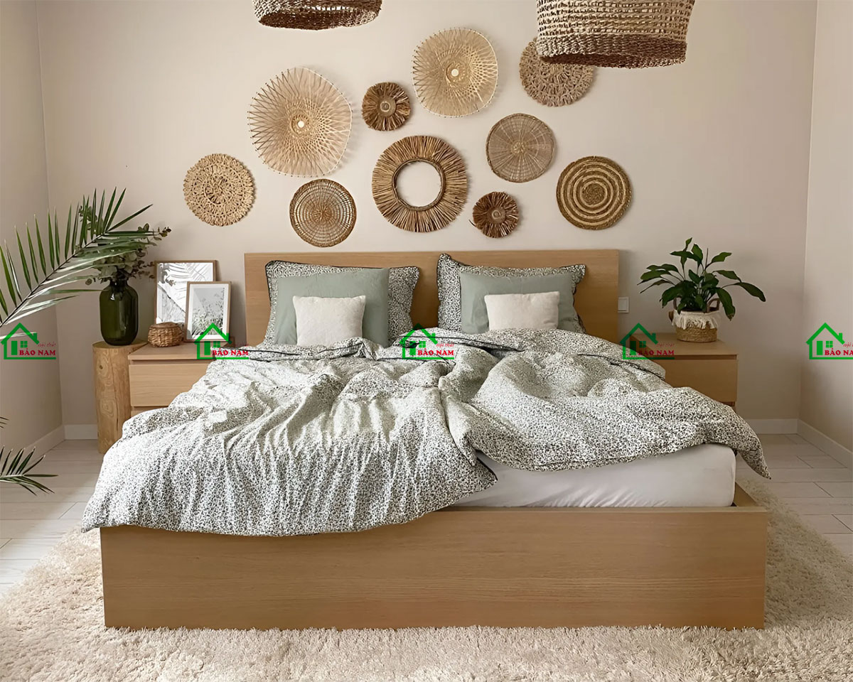 Giường ngủ gỗ MDF đẹp trong phong cách Vintage độc đáo