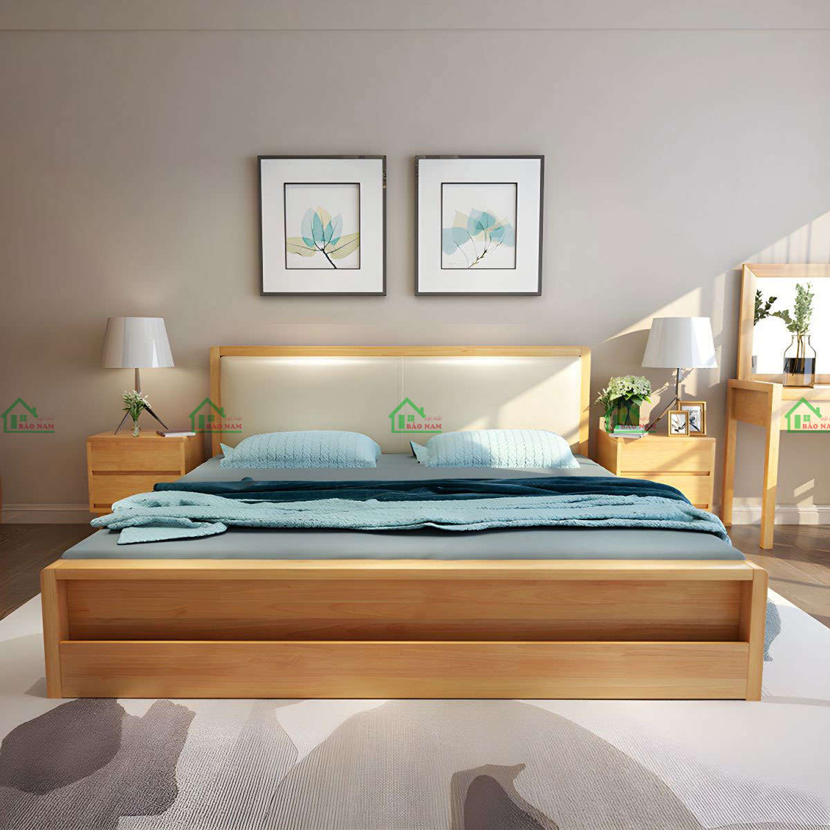 Giường ngủ gỗ tự nhiên chất lượng cao