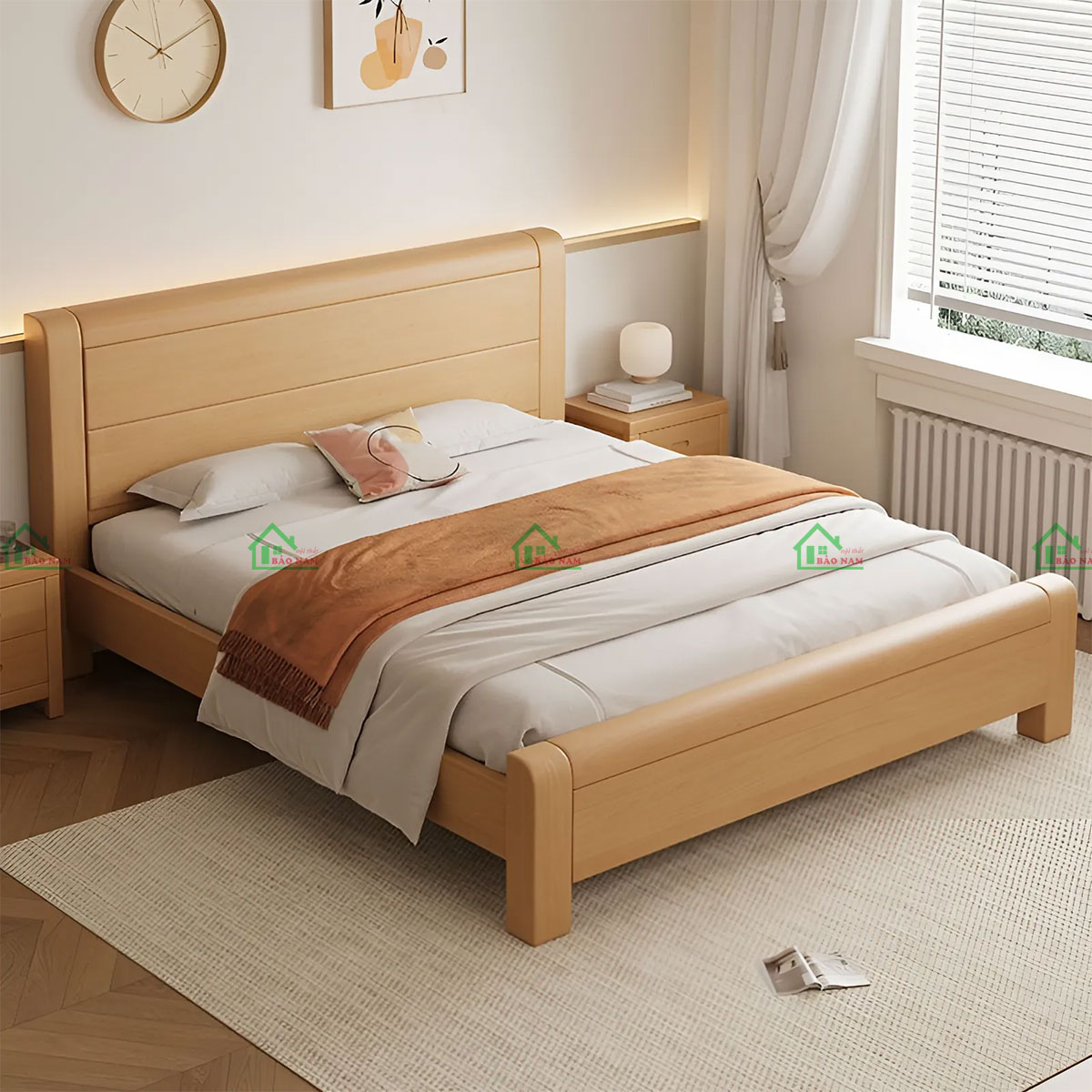 Mẫu giường ngủ gỗ tự nhiên bền, đẹp