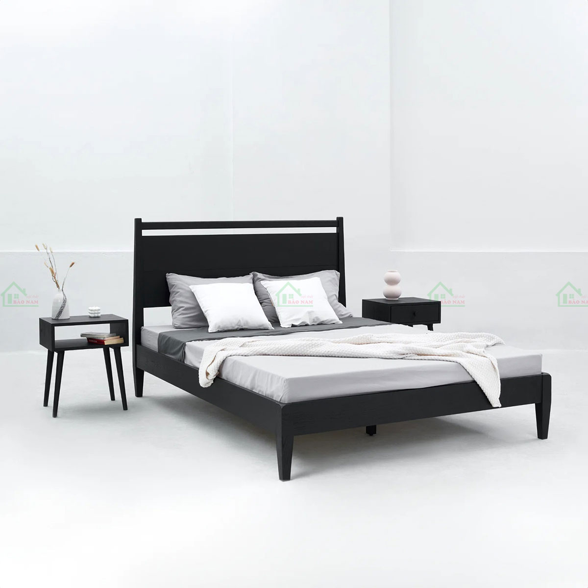 Mẫu giường ngủ gỗ đẹp thiết kế tối giản