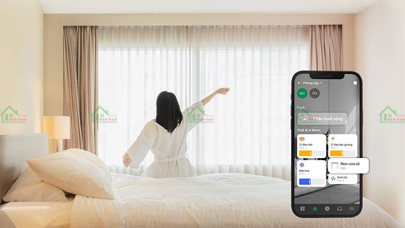 Tận hưởng sự tiện nghi và hiện đại trong phòng ngủ với công nghệ Smart Home.