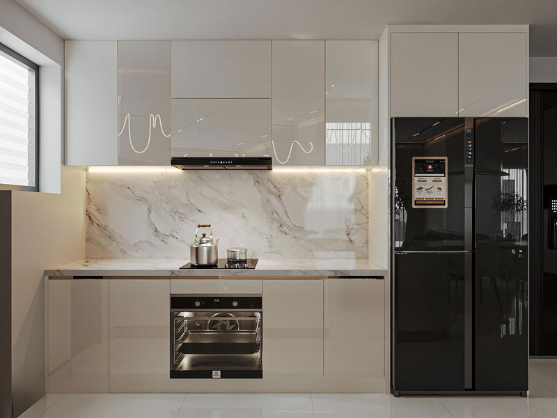 Mẫu tủ bếp nhỏ 2m tối ưu không gian