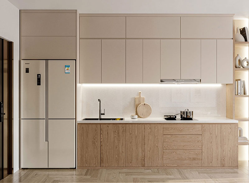 Mẫu tủ bếp chữ I hiện đại