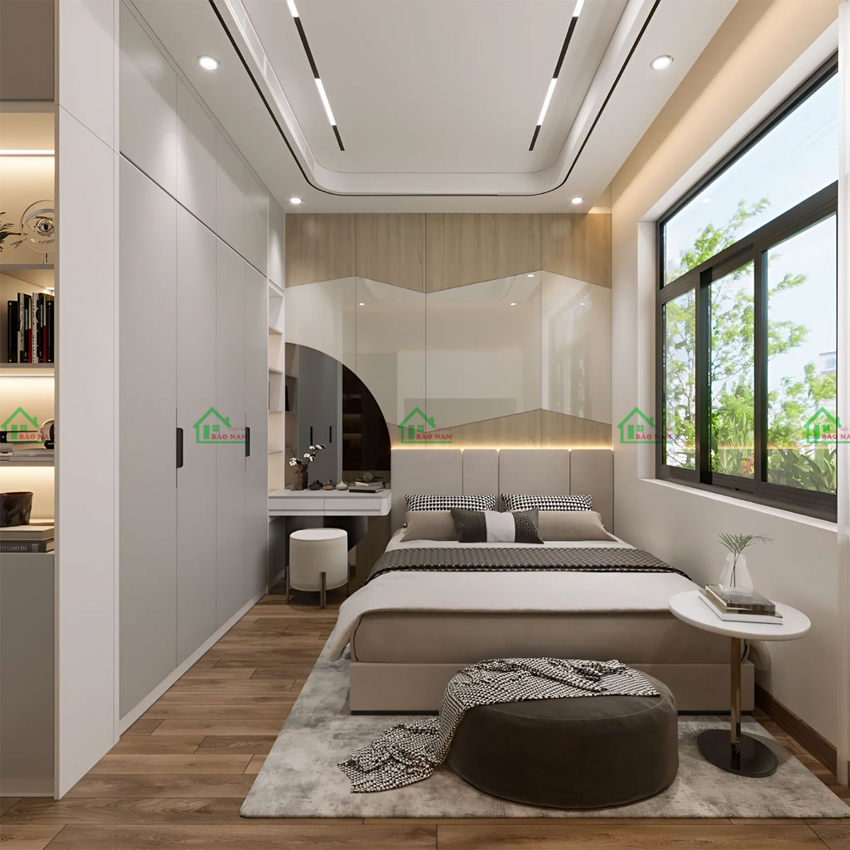 Thiết kế phòng ngủ logic mang đến không gian ấm cúng, thoải mái