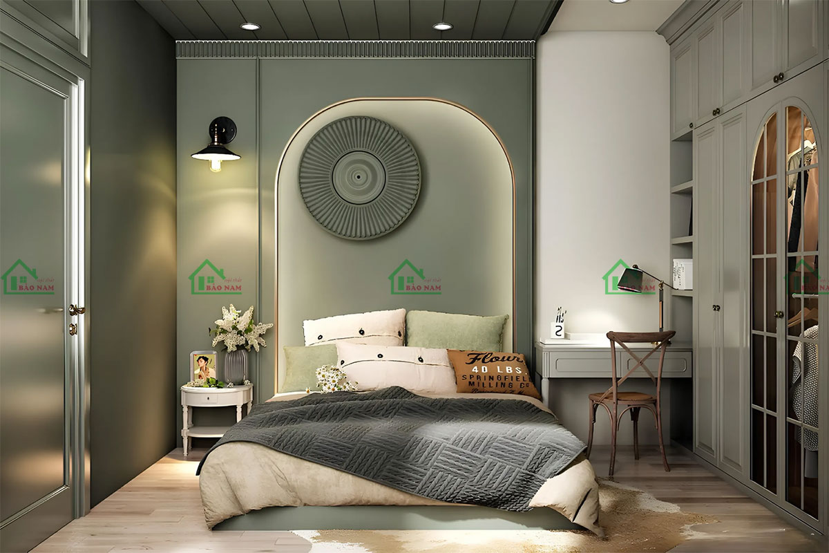 Thiết kế phòng trẻ em đẹp với gam màu xanh