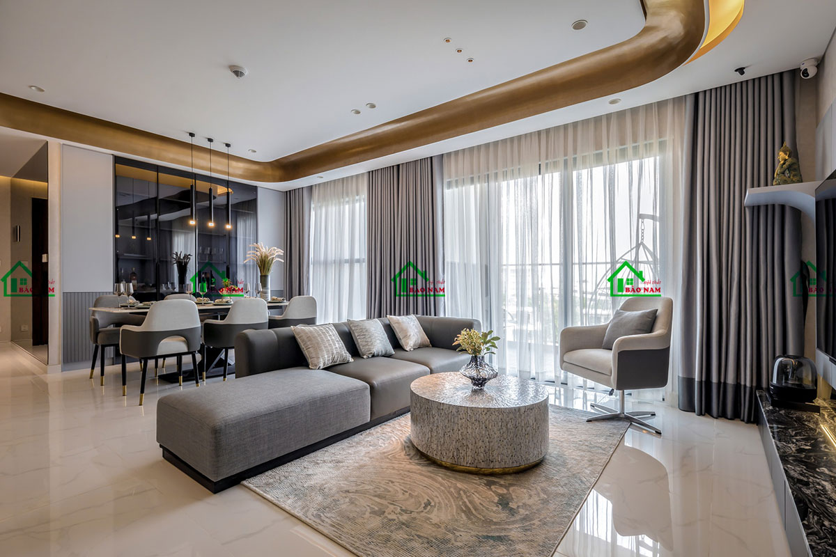 Thiết kế nội thất phòng khách đẹp rộng rãi
