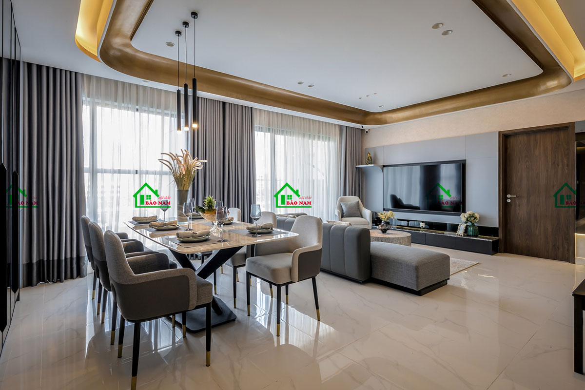 Thiết kế nội thất phòng khách đẹp rộng rãi - View 2