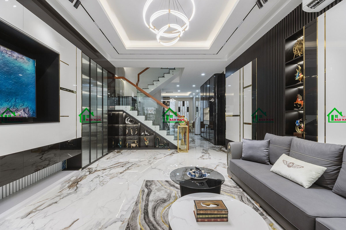 Thiết kế nội thất phòng khách căn hộ tiện nghi sang trọng - View 3
