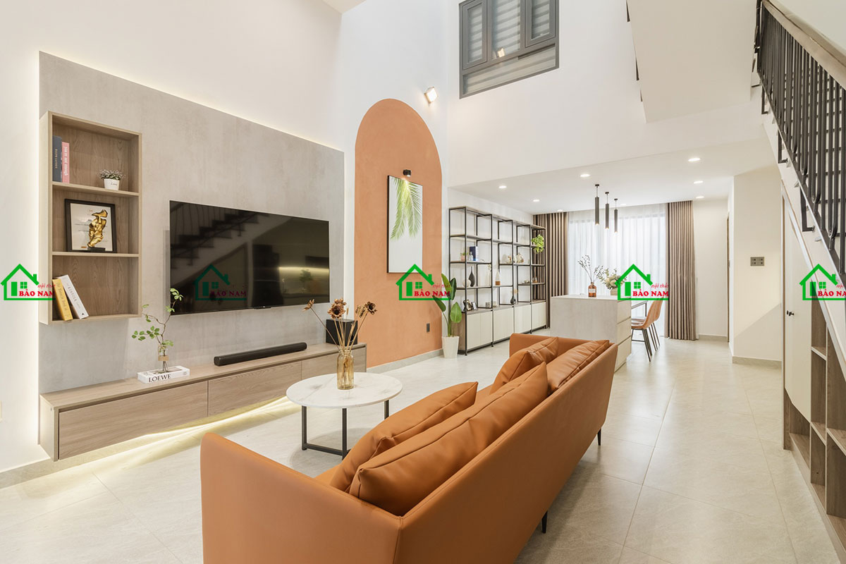 Thiết kế phòng khách hiện đại đẹp cho nhà phố