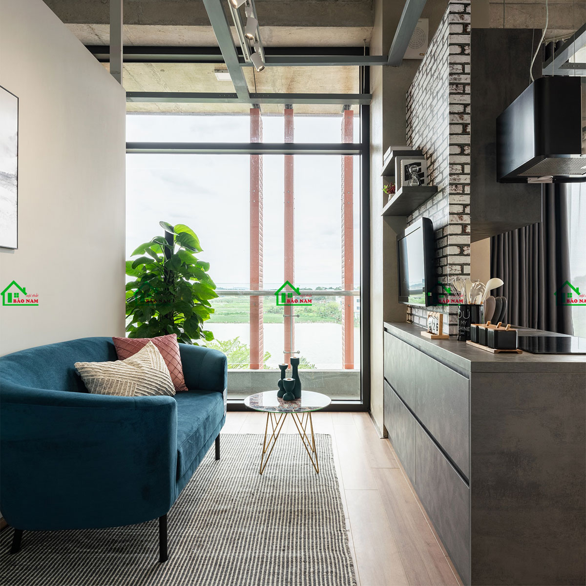 Thiết kế phòng khách đẹp, độc đáo cho người độc thân - view 3
