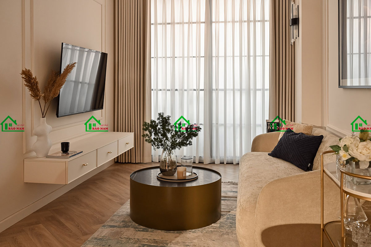 Thiết kế phòng khách tân cổ điển hiện đại, thu hút - view 3