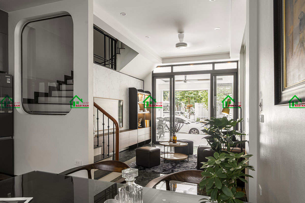 Mẫu thiết kế phòng khách hiện đại, tối giản cho không gian nhỏ - view 3