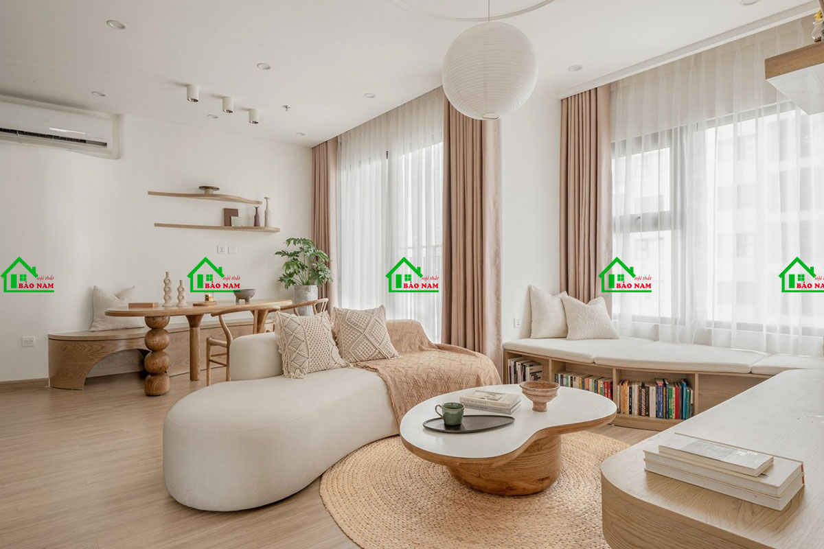 Mẫu phòng khách thiểt kế theo phong cách Scandinavian (Bắc Âu)