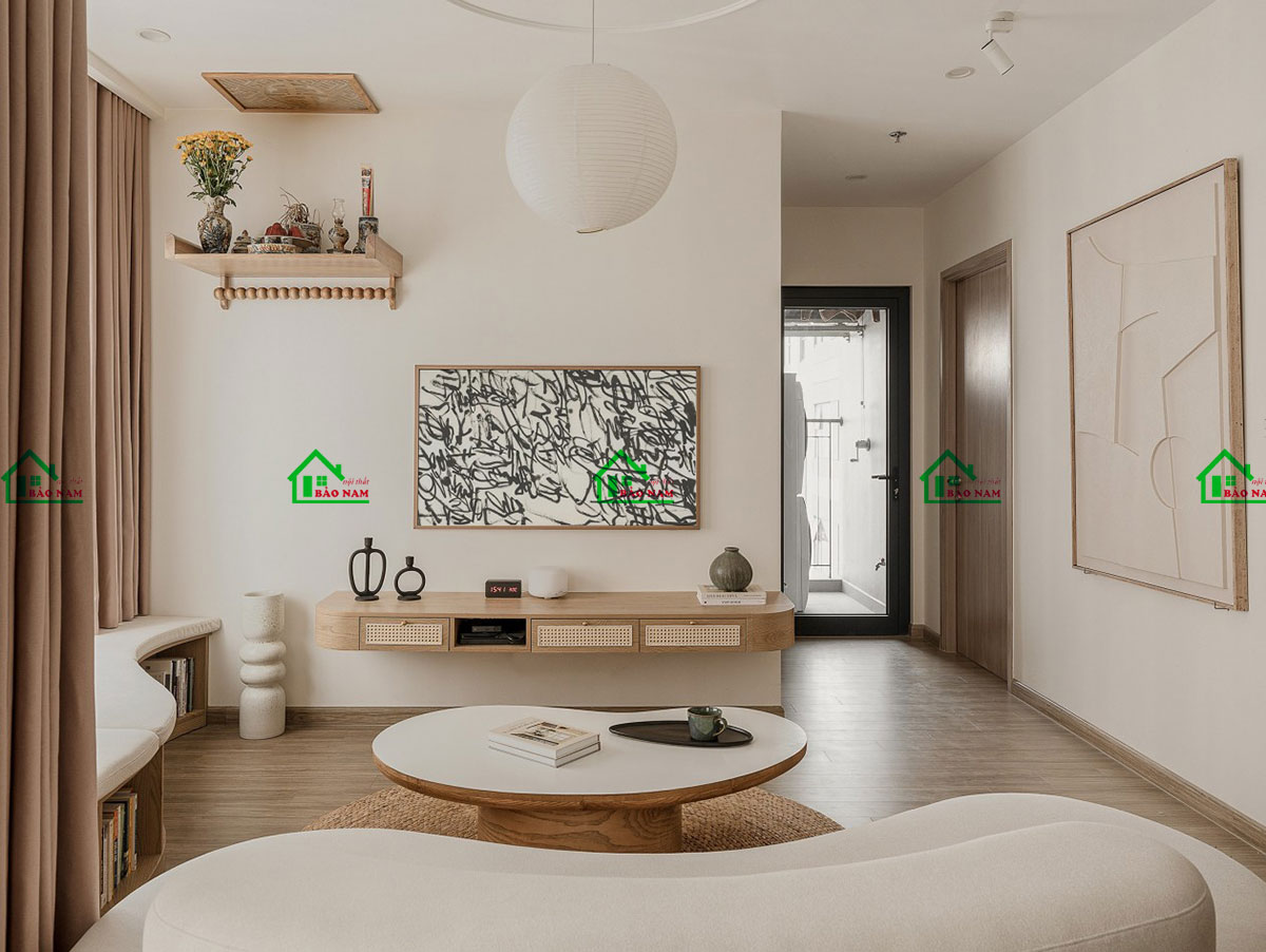 Mẫu phòng khách thiểt kế theo phong cách Scandinavian (Bắc Âu) - view 2