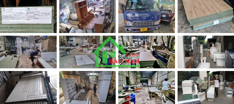 Quá trình sản xuất tủ bếp Melamine An Cường chuyên nghiệp