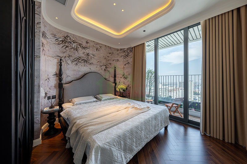 Thiết kế phòng ngủ biệt thự phong cách Indochine hiện đại – tinh tế và thư giãn