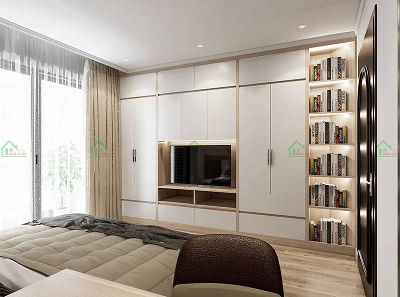 Không gian phòng ngủ tối ưu diện tích với thiết kế nội thất tích hợp đa năng