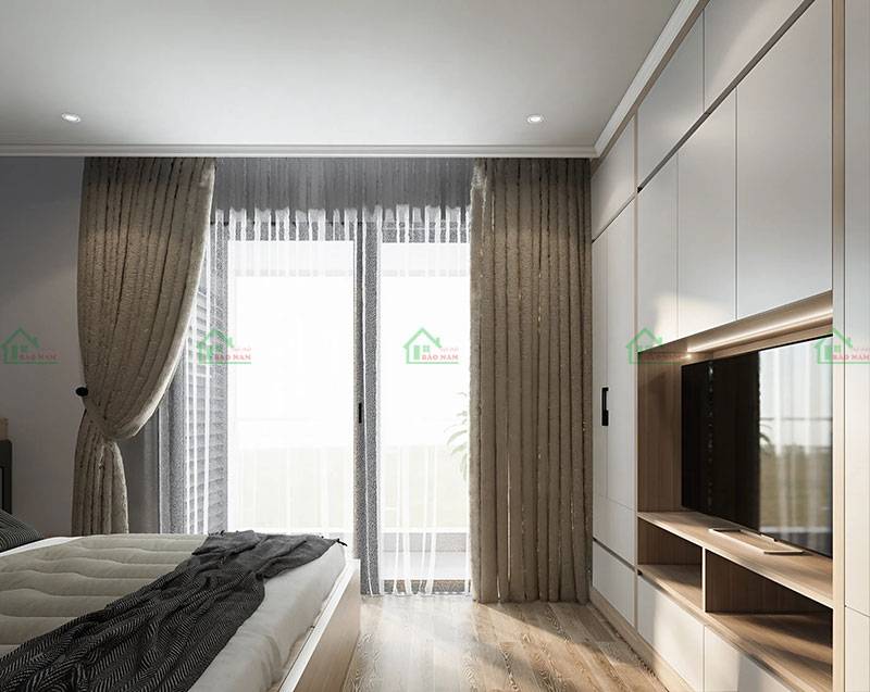 Tủ quần áo kết hợp kệ tivi thông minh