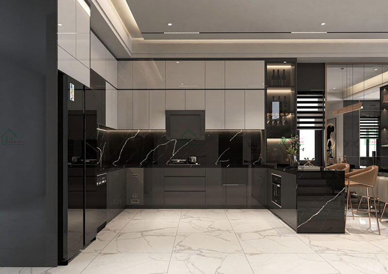 Thiết kế – thi công tủ bếp chữ U theo yêu cầu – Bảo Nam Interior