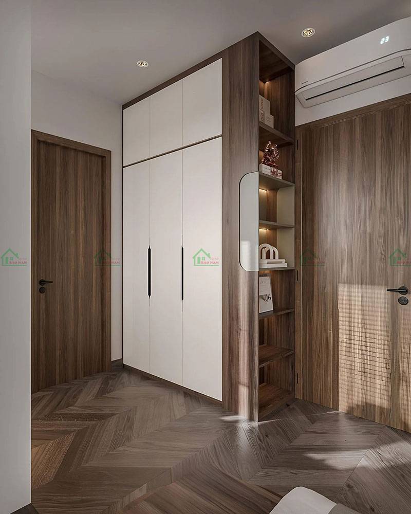 Tủ quần áo gỗ công nghiệp Melamine hiện đại, bền đẹp.