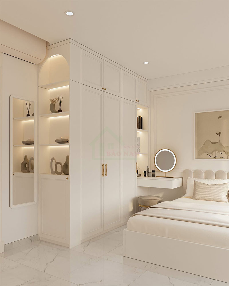 Tủ áo tân cổ điển sang trọng cho biệt thự cao cấp