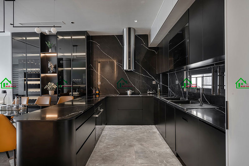 Tủ bếp chữ U hiện đại – tối ưu công năng