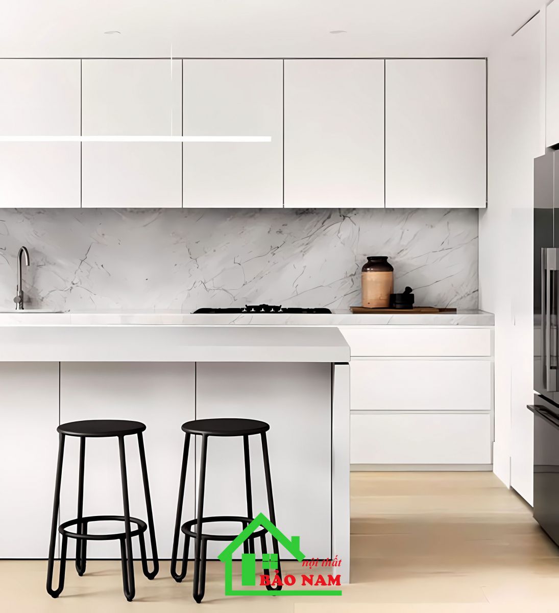 Tủ bếp sơn 2K là một lựa chọn tuyệt vời để tạo nên một không gian bếp đẳng cấp và sang trọng.