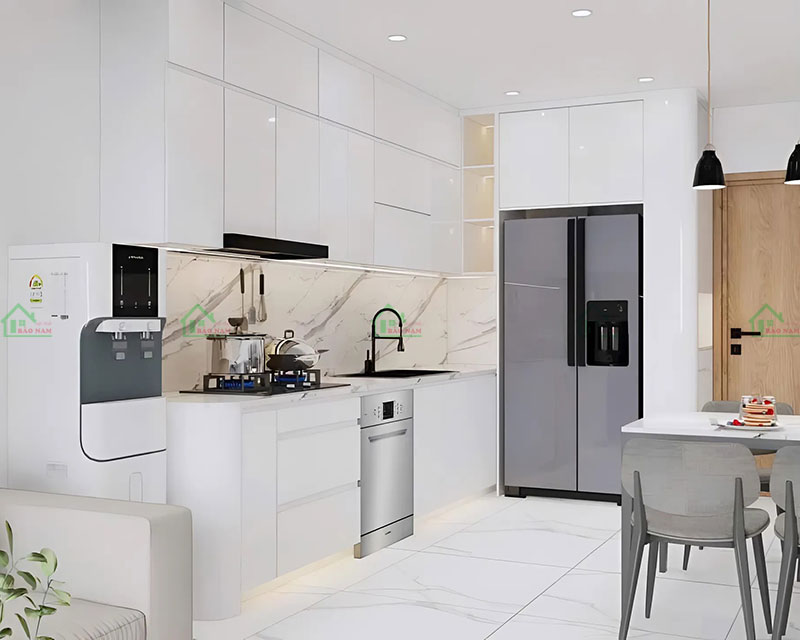 Thiết kế tủ bếp nhỏ gọn, tiện nghi, phù hợp với không gian bếp nhỏ