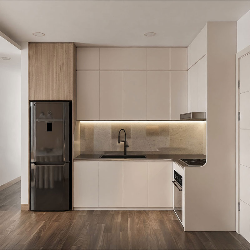 Tủ bếp hiện đại đẹp 2026 – thiết kế tối ưu công năng cho căn hộ nhỏ.