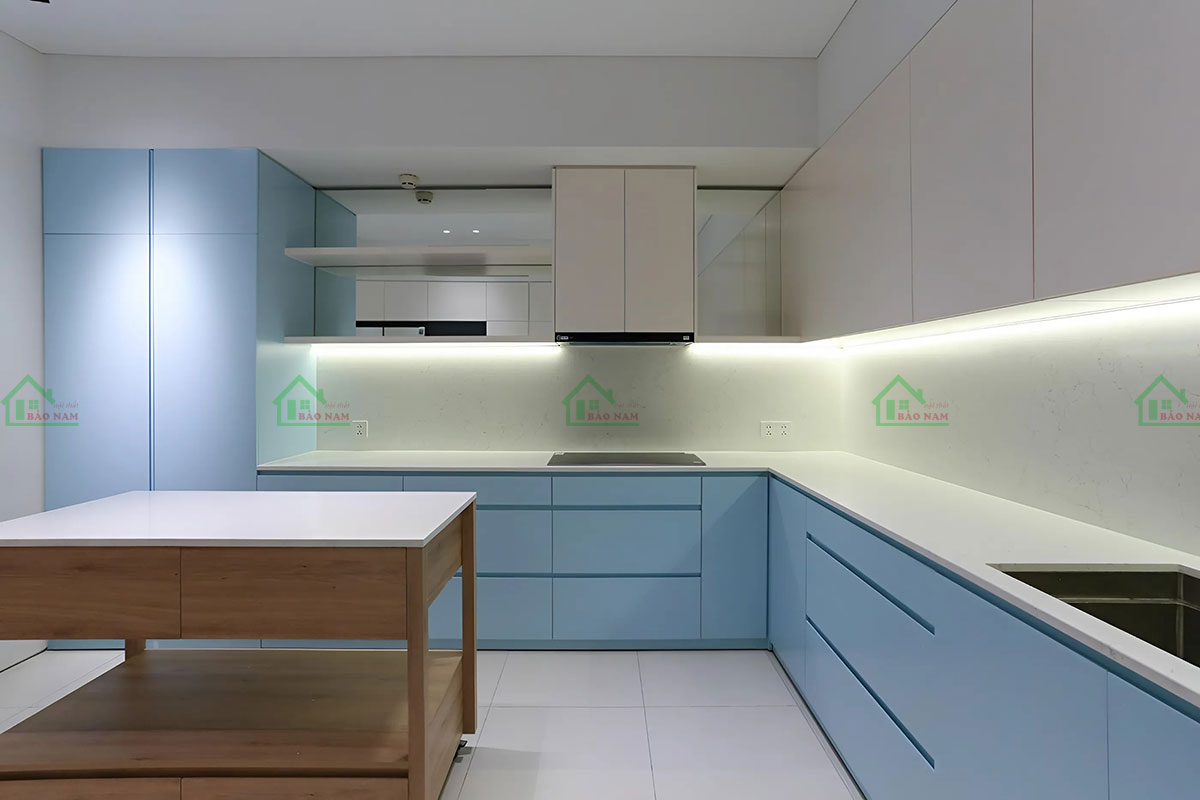 Mẫu tủ bếp Laminate đẹp, hiện đại, giá rẻ tại TP.HCM