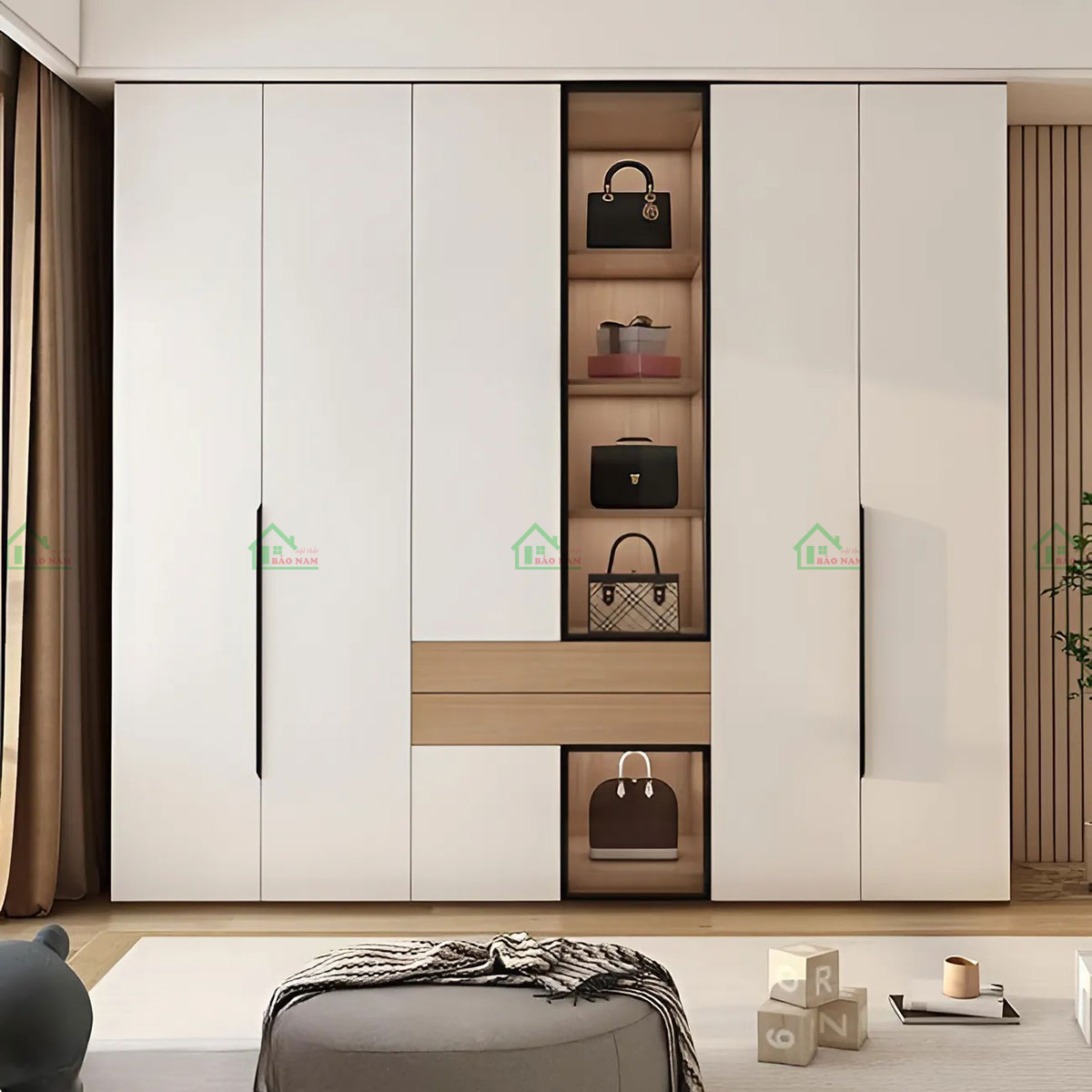 Thiết kế tối giản, sang trọng cho nội thất phòng ngủ hiện đại.