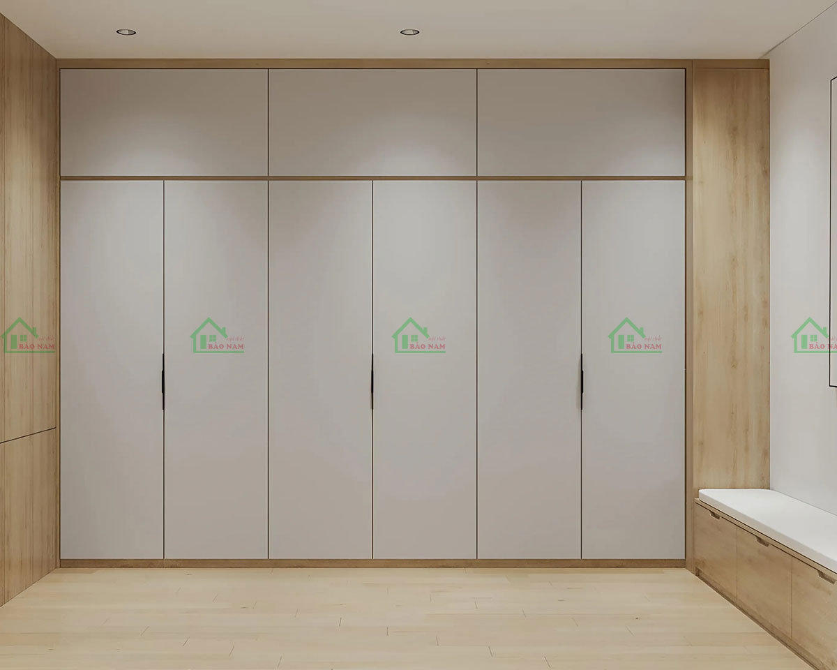 Tủ quần áo âm tường MDF An Cường, thiết kế hiện đại