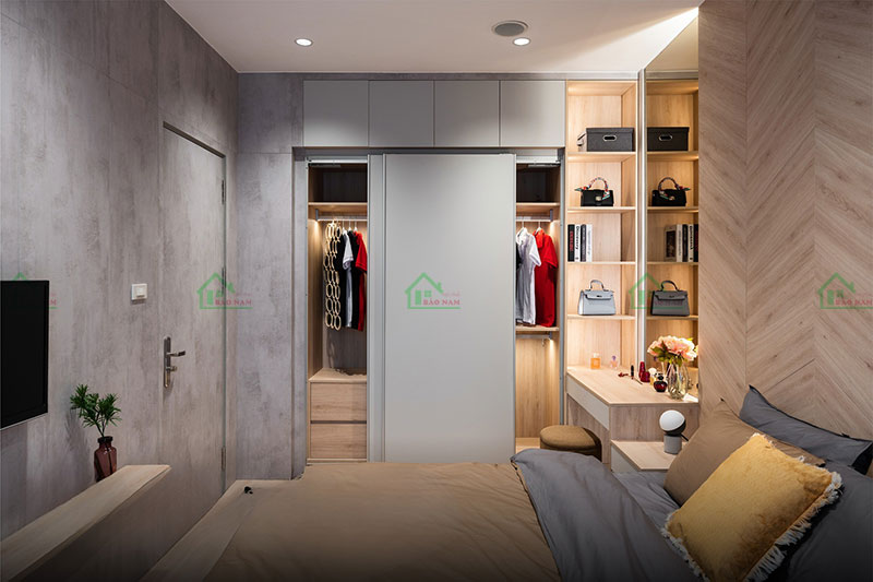 Tủ quần áo cánh trượt gỗ công nghiệp hiện đại, tiện lợi sử dụng
