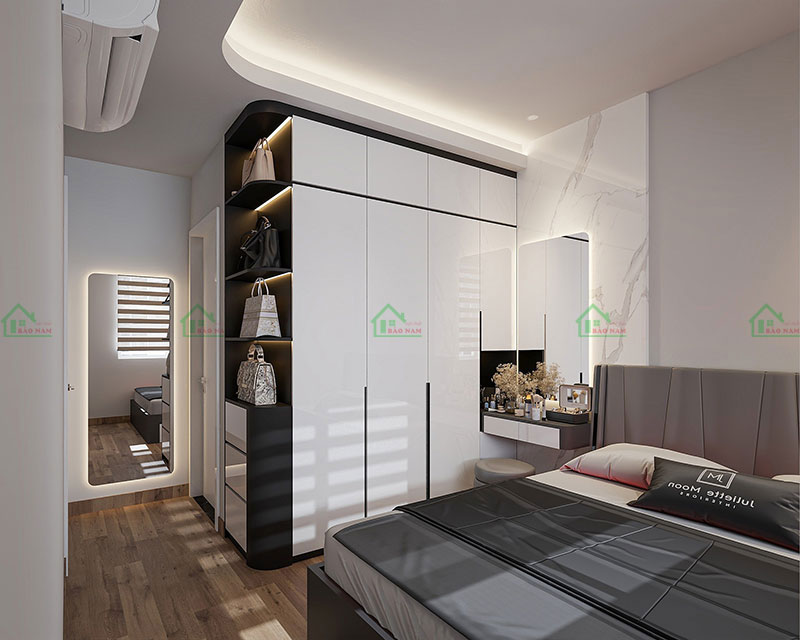 Tủ quần áo Acrylic hiện đại, sáng bóng, sang trọng cho phòng ngủ